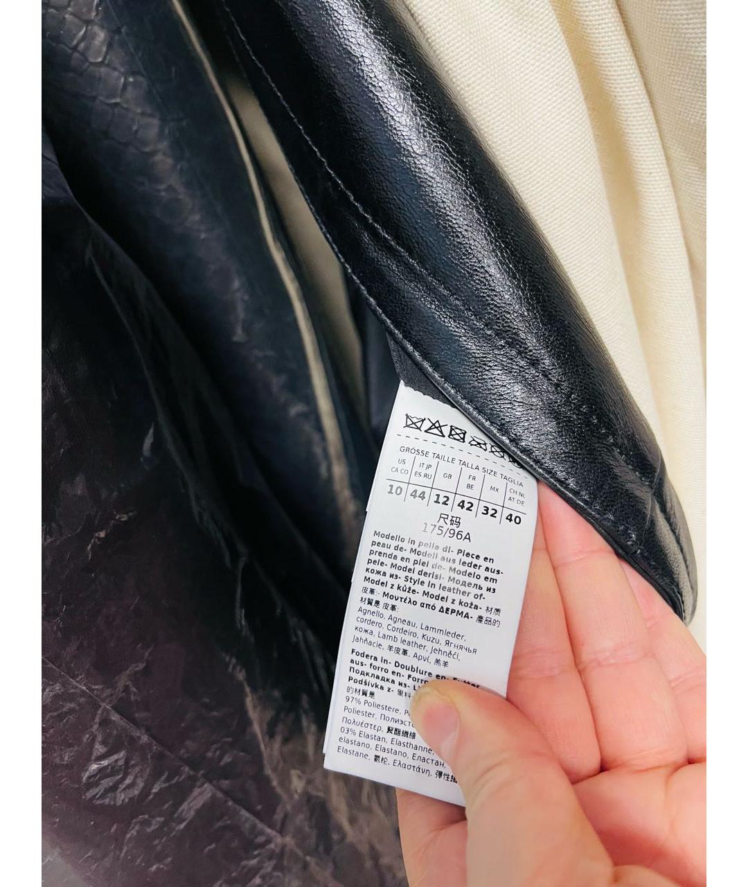 SPORTMAX Черный кожаный тренч/плащ, фото 3