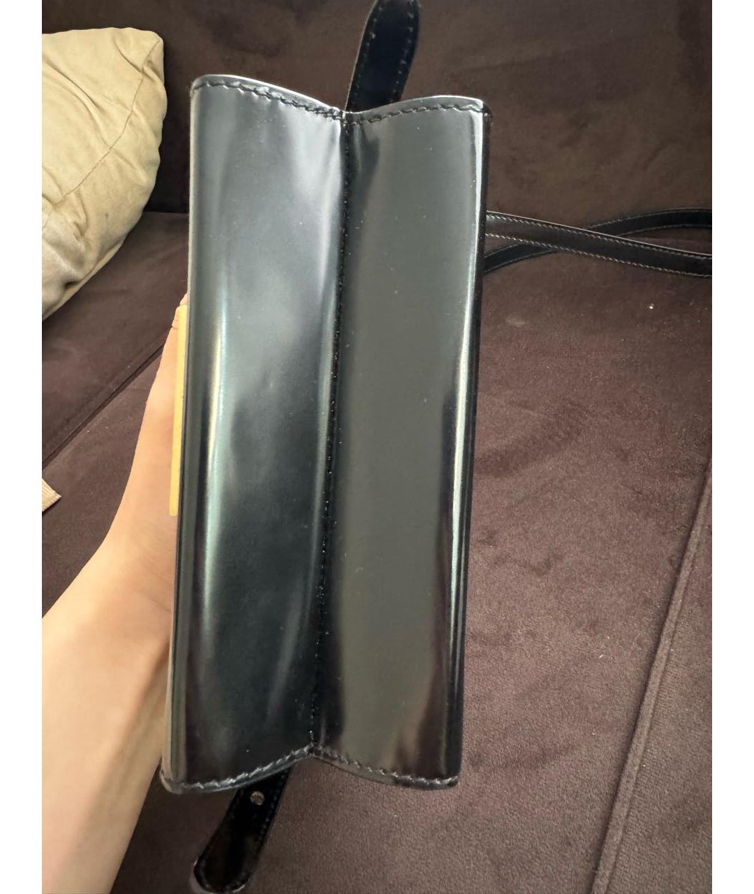 BY FAR Черная кожаная сумка через плечо, фото 6