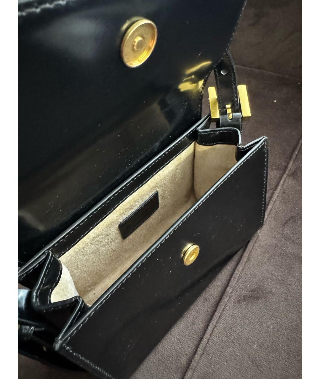 BY FAR Черная кожаная сумка через плечо, фото 4