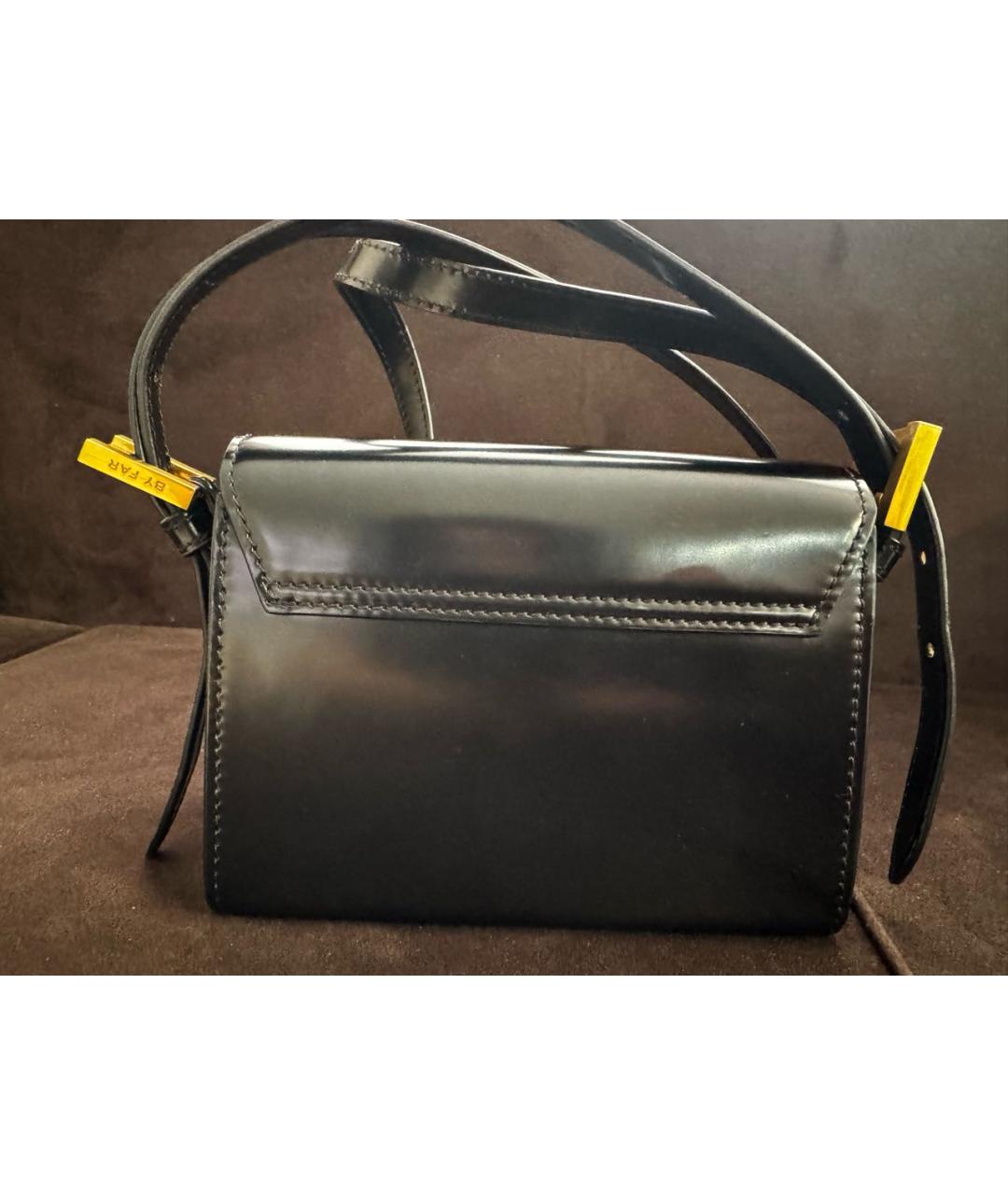 BY FAR Черная кожаная сумка через плечо, фото 3