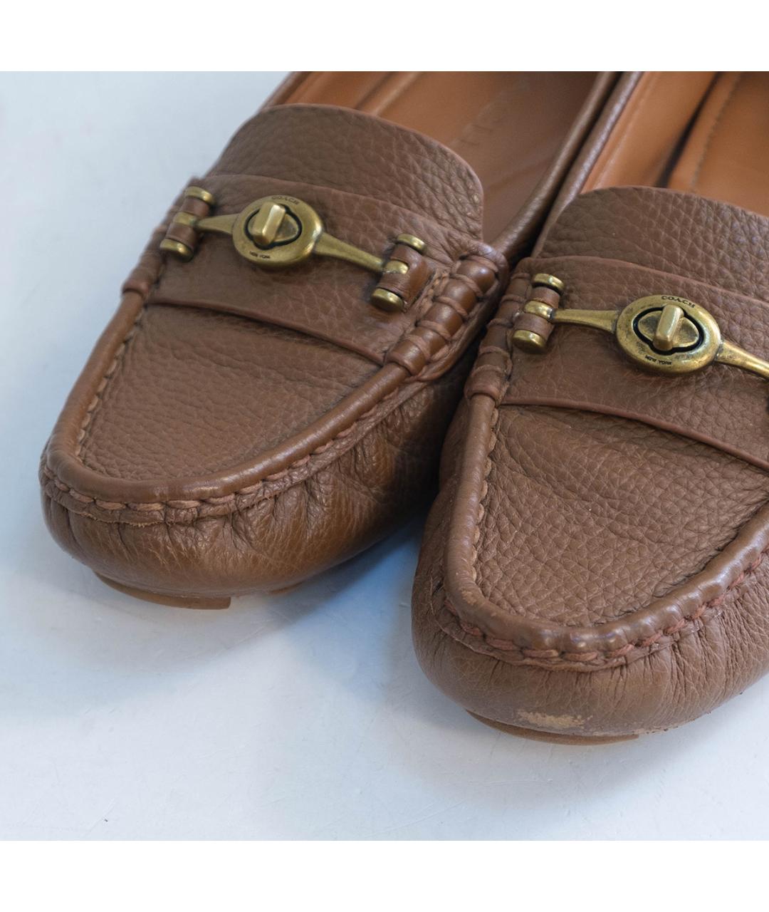 COACH Коричневые кожаные мокасины, фото 3