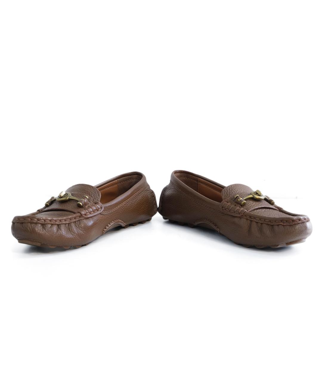 COACH Коричневые кожаные мокасины, фото 4