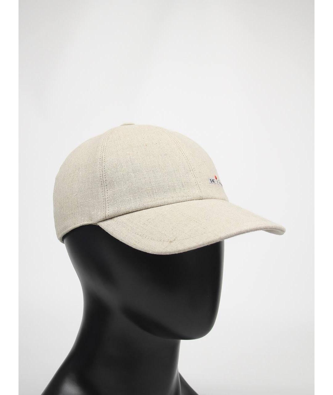 KITON Бежевая льняная кепка/бейсболка, фото 4