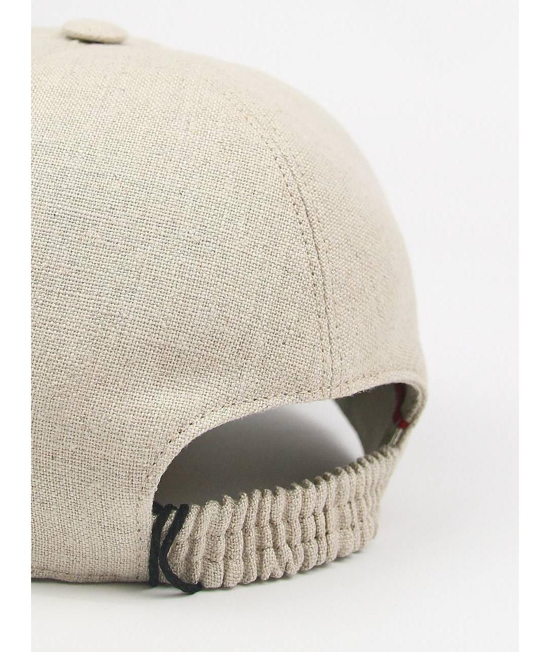 KITON Бежевая льняная кепка/бейсболка, фото 5