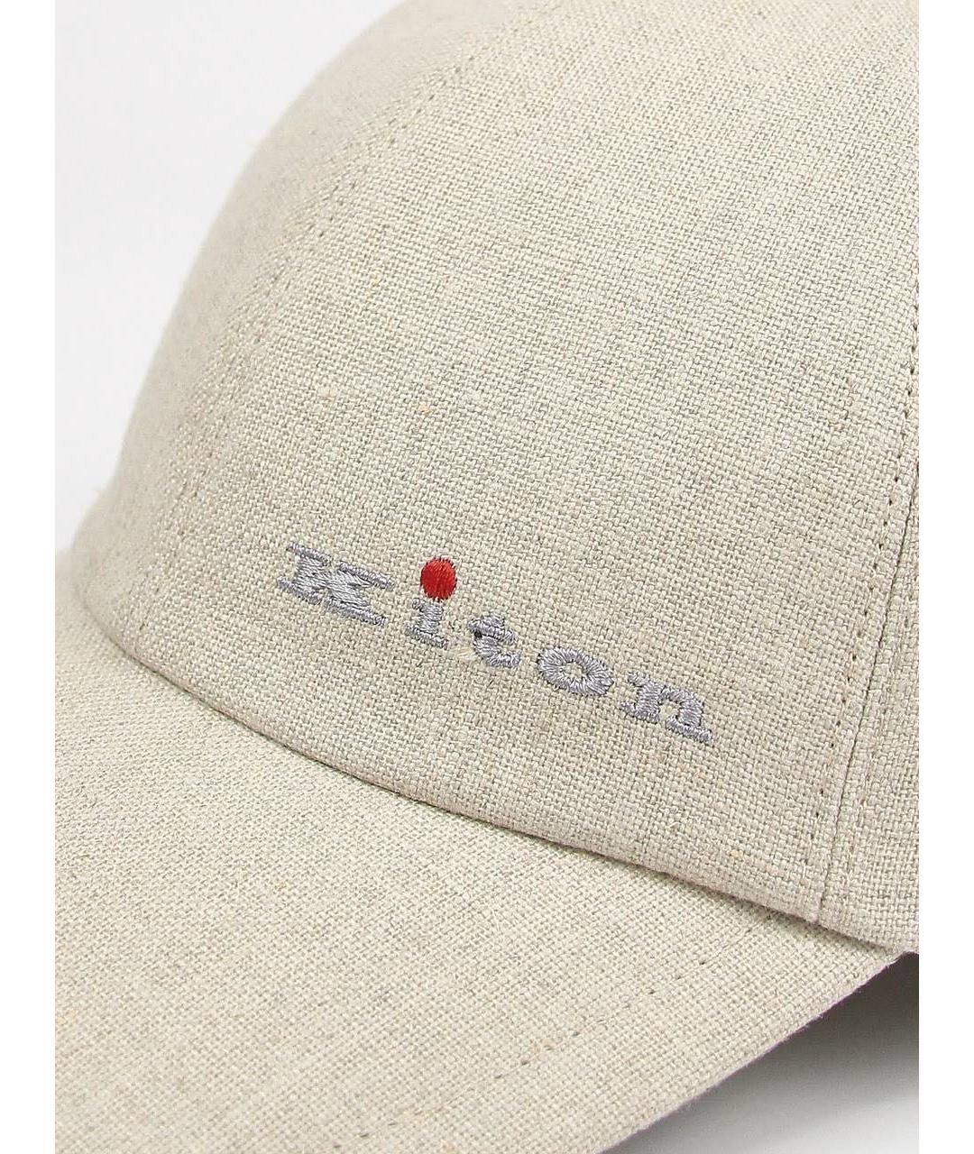 KITON Бежевая льняная кепка/бейсболка, фото 3