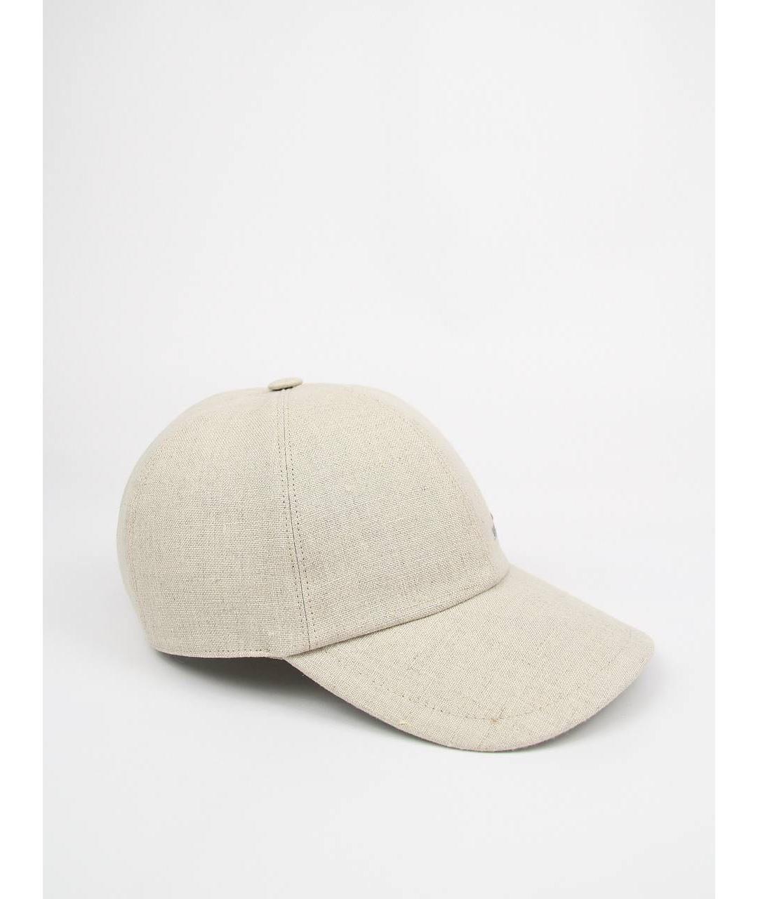 KITON Бежевая льняная кепка/бейсболка, фото 2