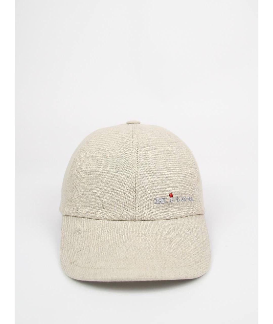 KITON Бежевая льняная кепка/бейсболка, фото 8