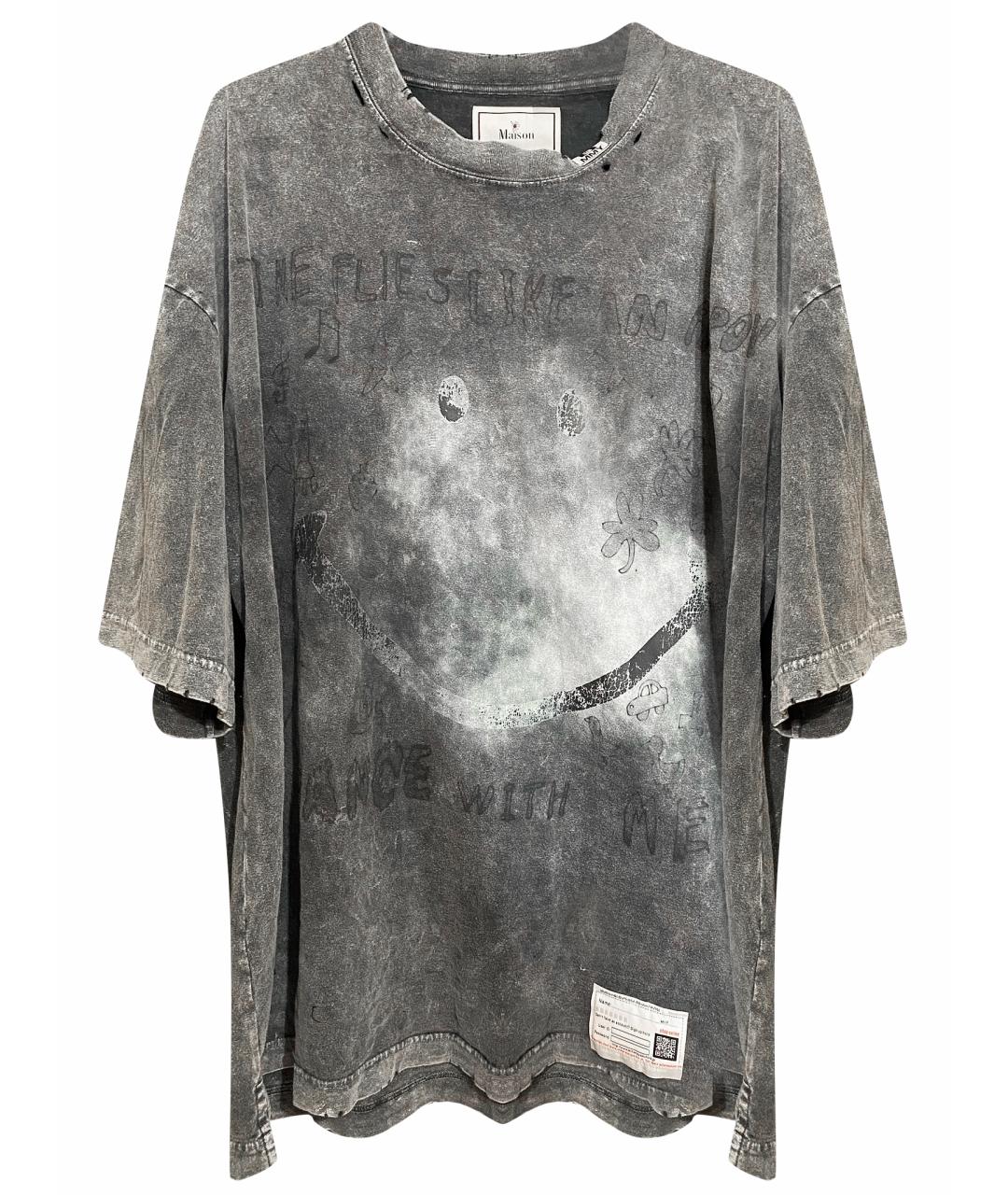 MAISON MIHARA YASUHIRO Серая хлопковая футболка, фото 1
