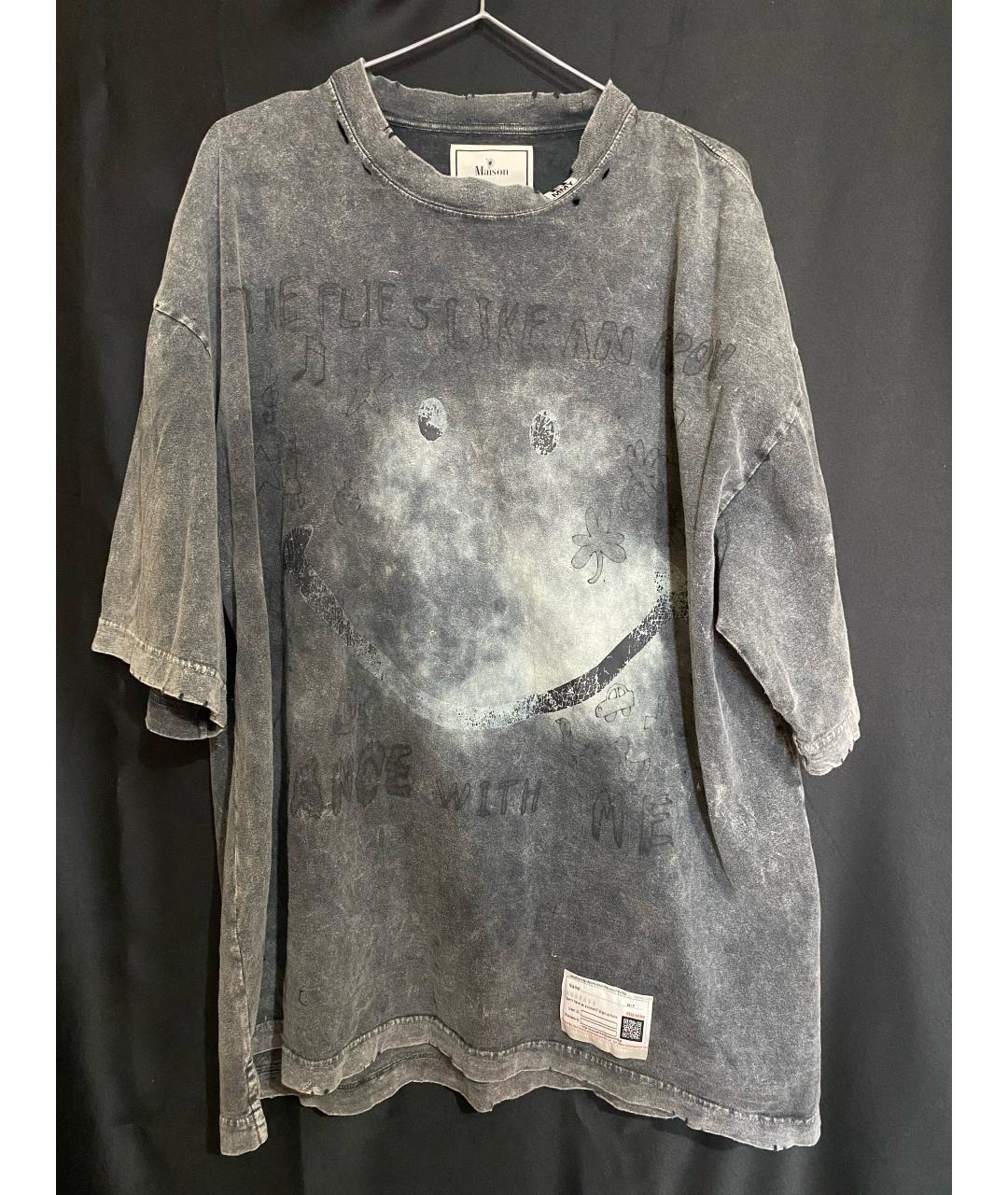 MAISON MIHARA YASUHIRO Серая хлопковая футболка, фото 4