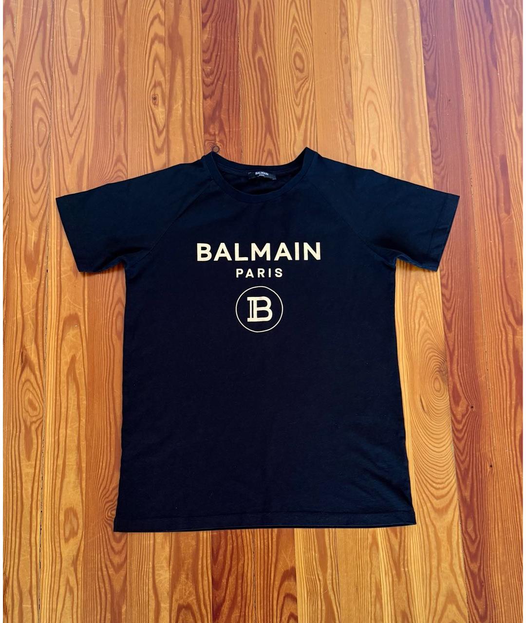 BALMAIN Черная хлопковая футболка, фото 5