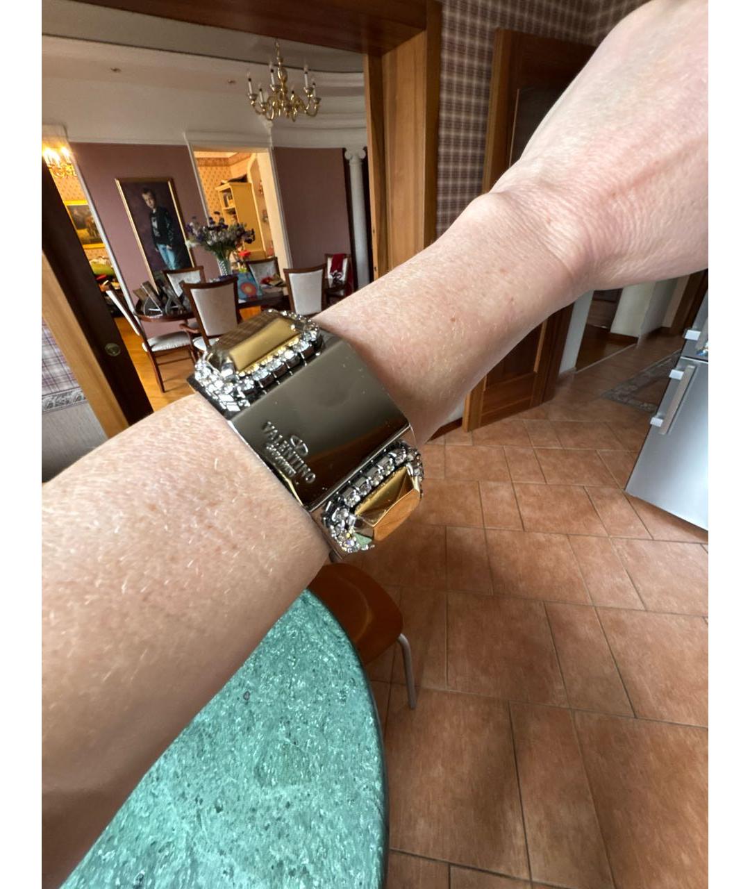 VALENTINO Серебрянный металлический браслет, фото 6