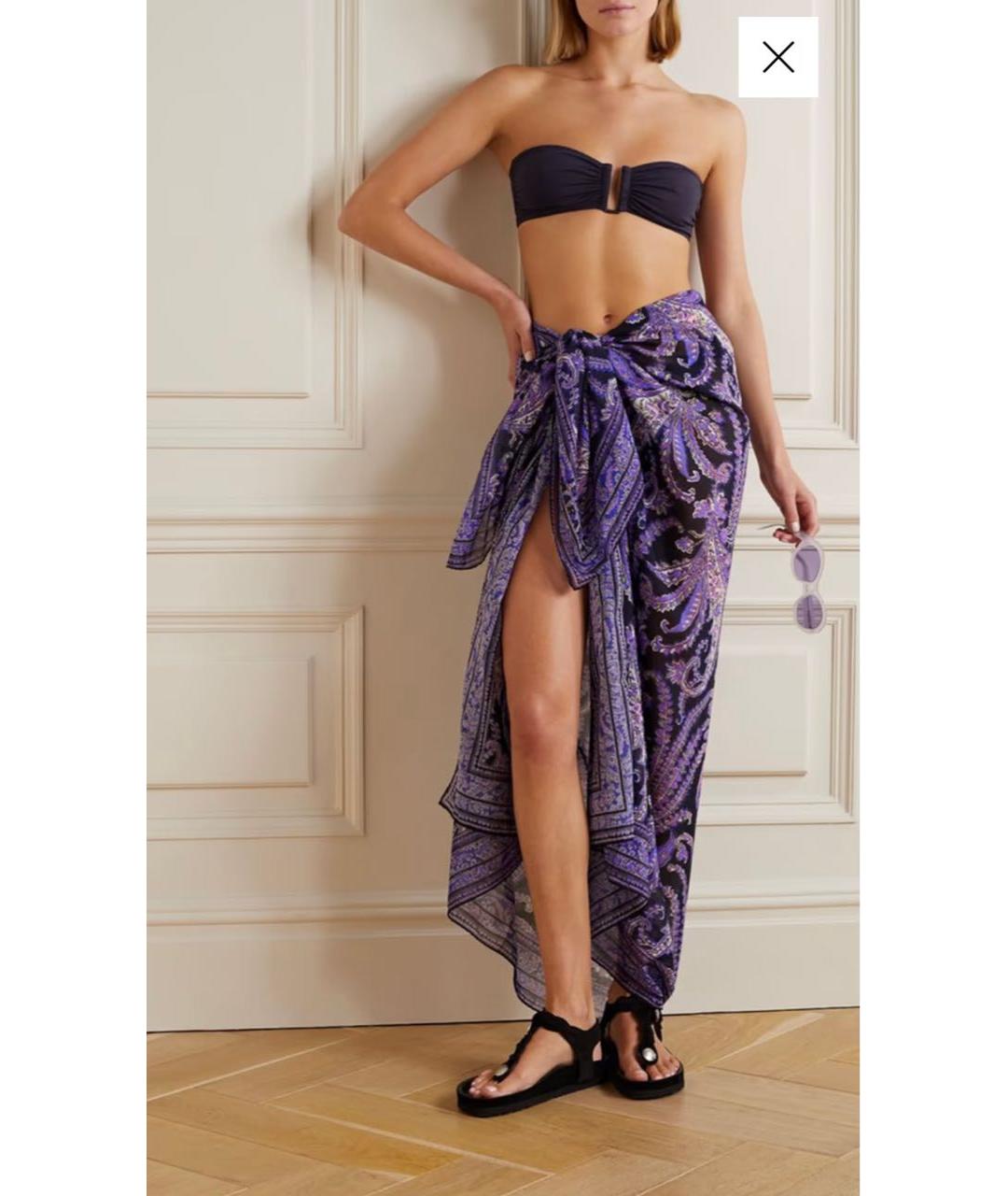 ISABEL MARANT Фиолетовое хлопковое парео, фото 7