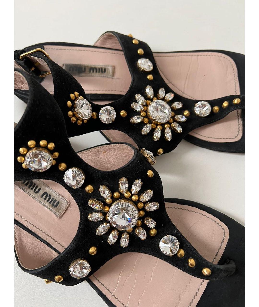 MIU MIU Черные сандалии, фото 6