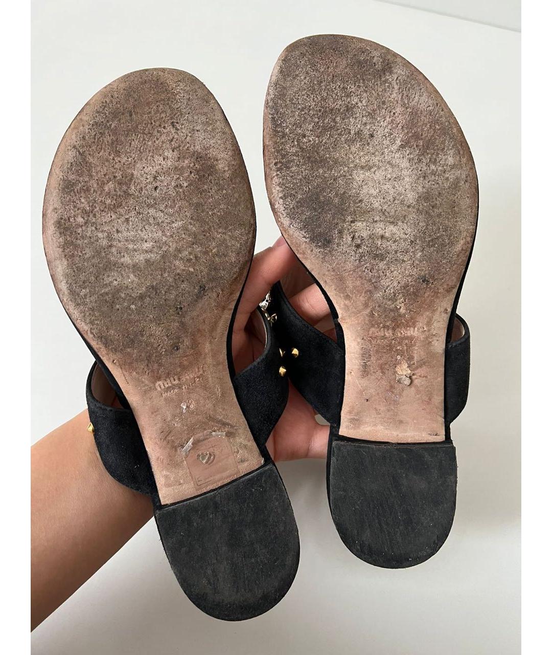 MIU MIU Черные сандалии, фото 7