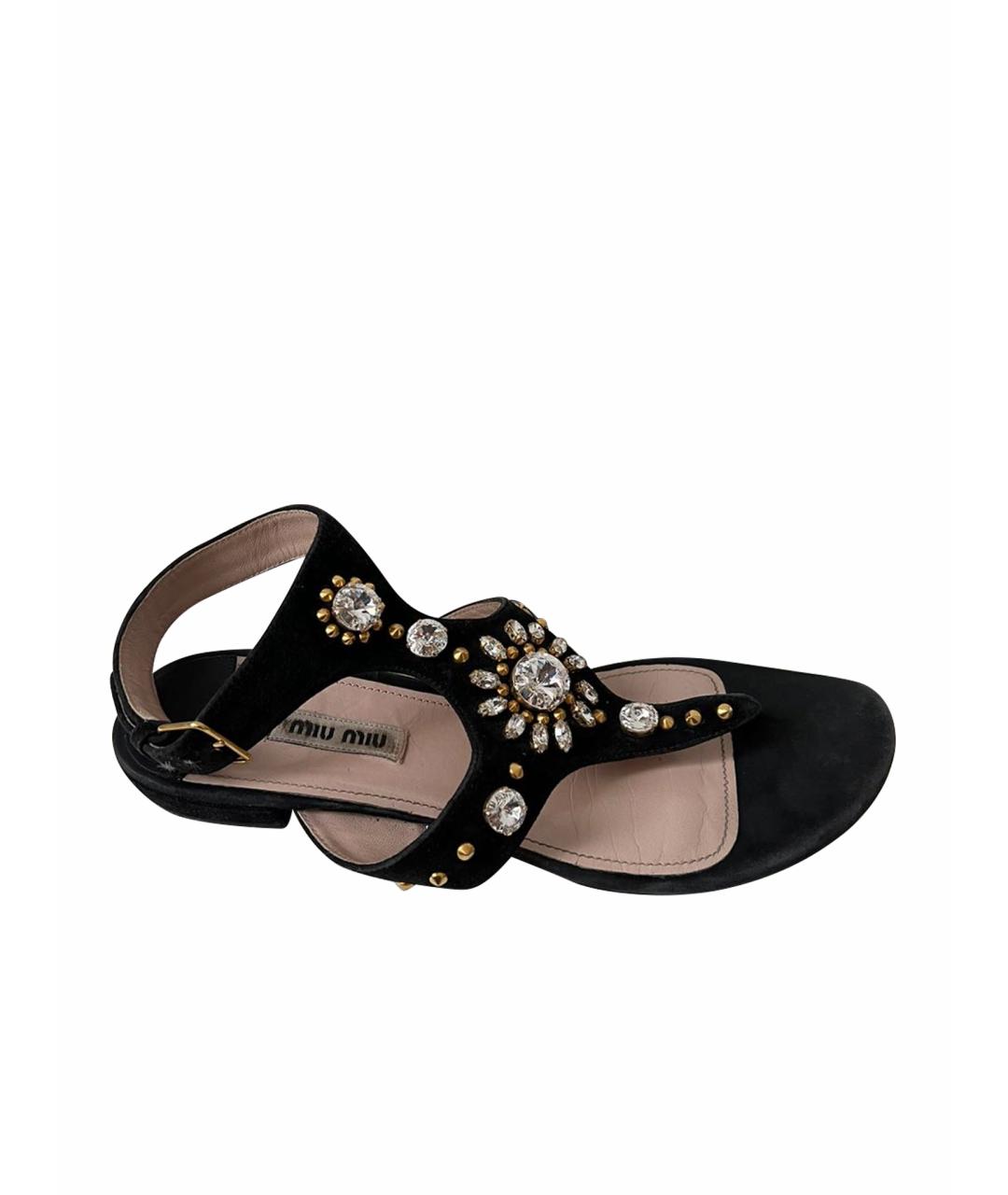 MIU MIU Черные сандалии, фото 1