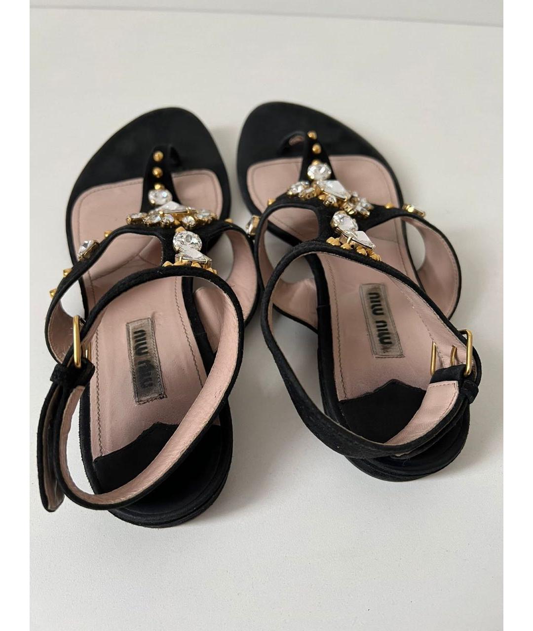 MIU MIU Черные сандалии, фото 3