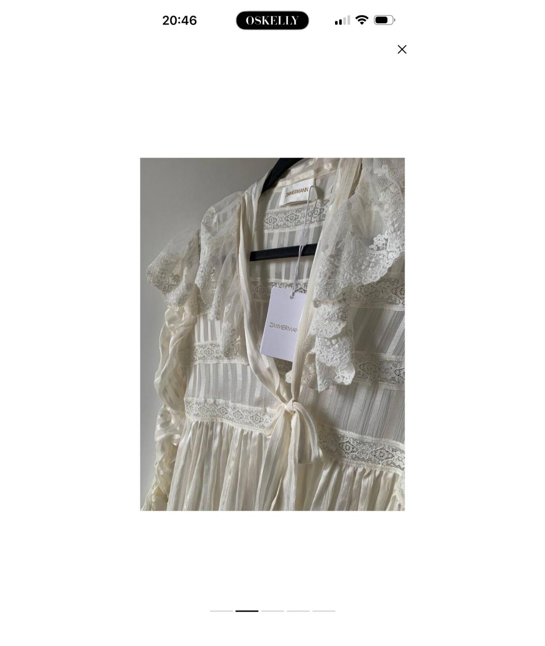 ZIMMERMANN Белая шелковая блузы, фото 3