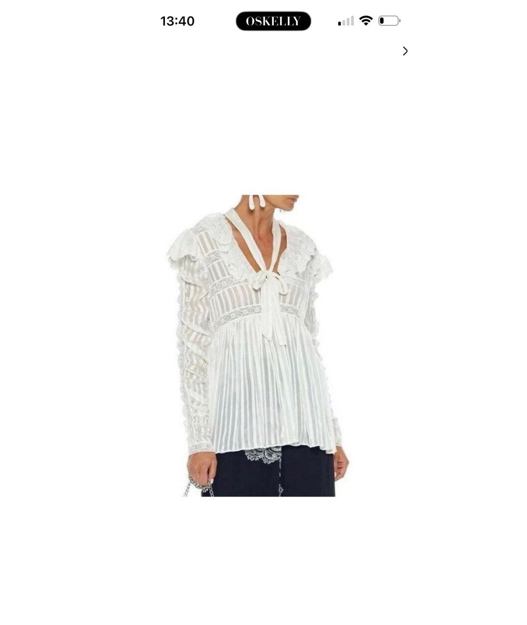 ZIMMERMANN Белая шелковая блузы, фото 2