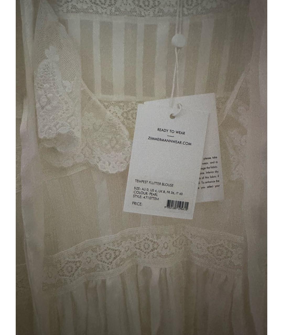ZIMMERMANN Белая шелковая блузы, фото 4