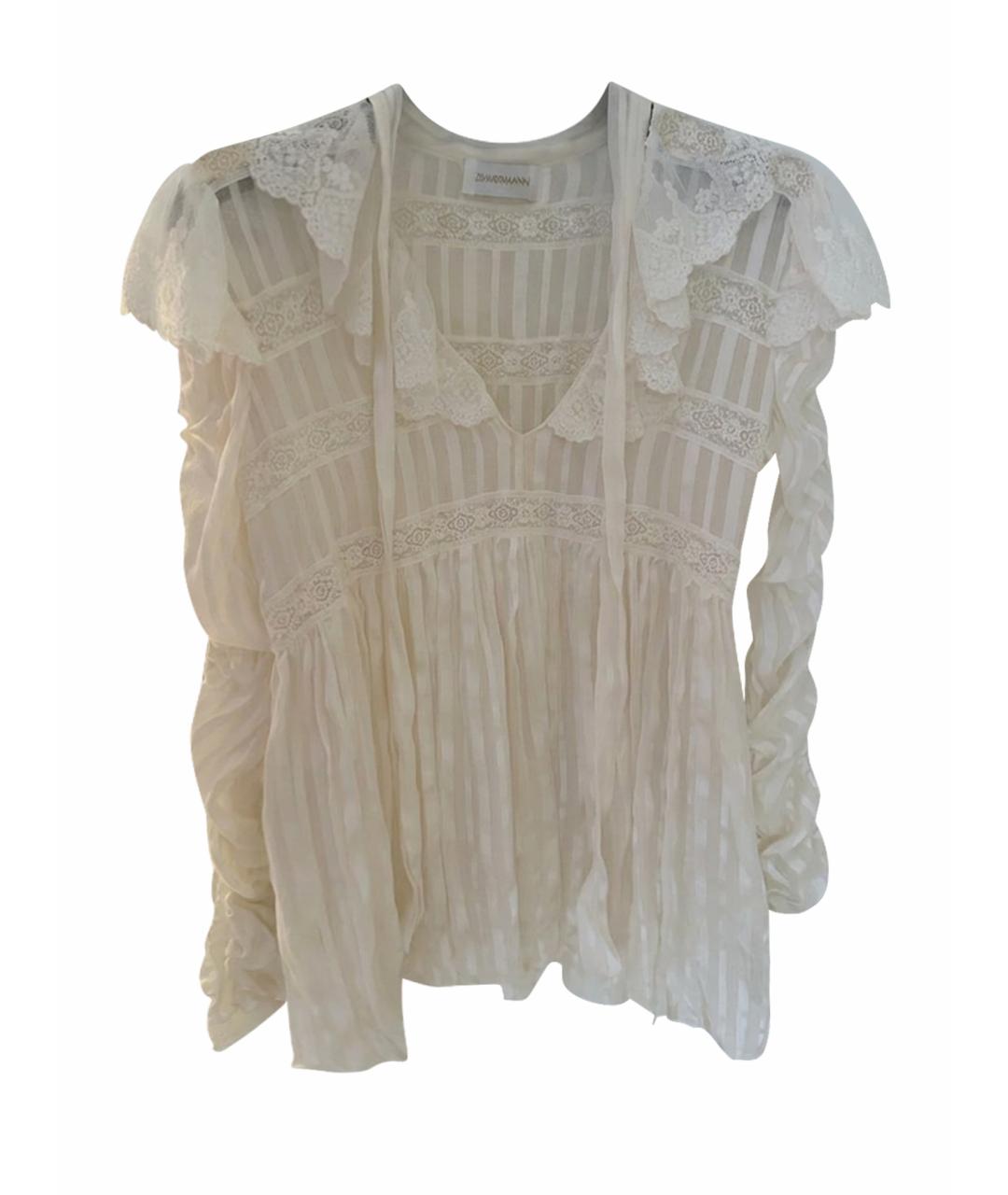 ZIMMERMANN Белая шелковая блузы, фото 5