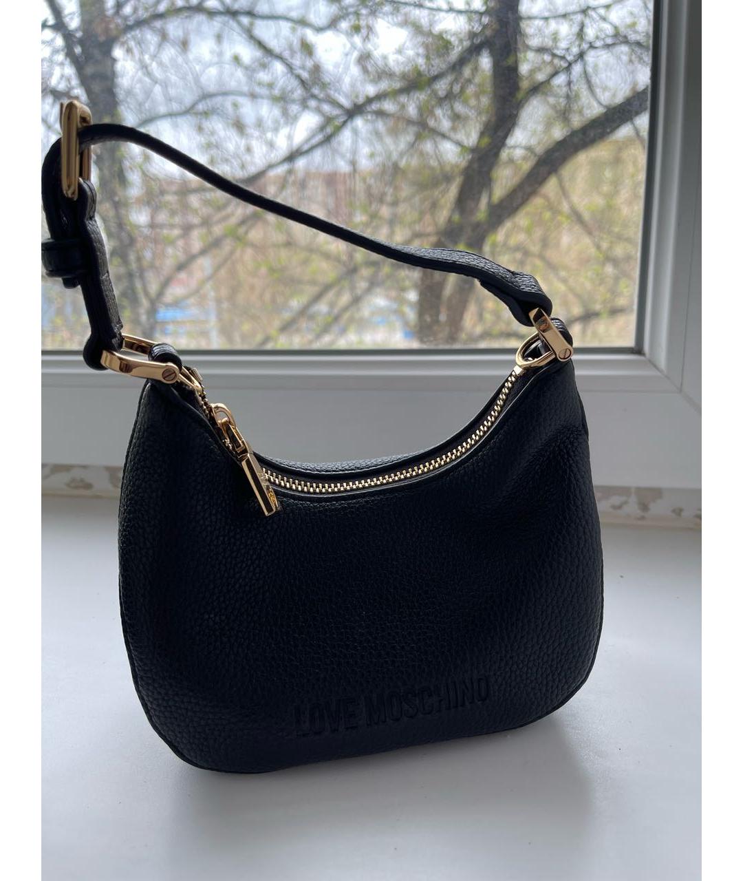 LOVE MOSCHINO Черная сумка с короткими ручками из искусственной кожи, фото 8