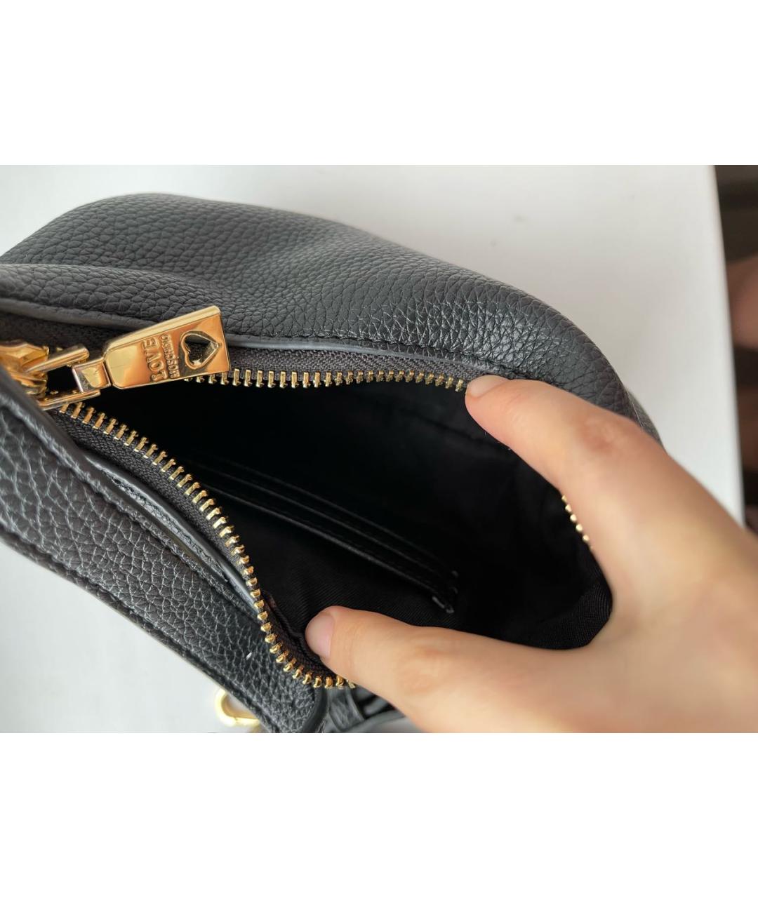 LOVE MOSCHINO Черная сумка с короткими ручками из искусственной кожи, фото 6