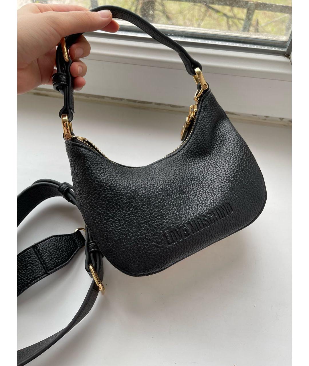 LOVE MOSCHINO Черная сумка с короткими ручками из искусственной кожи, фото 7