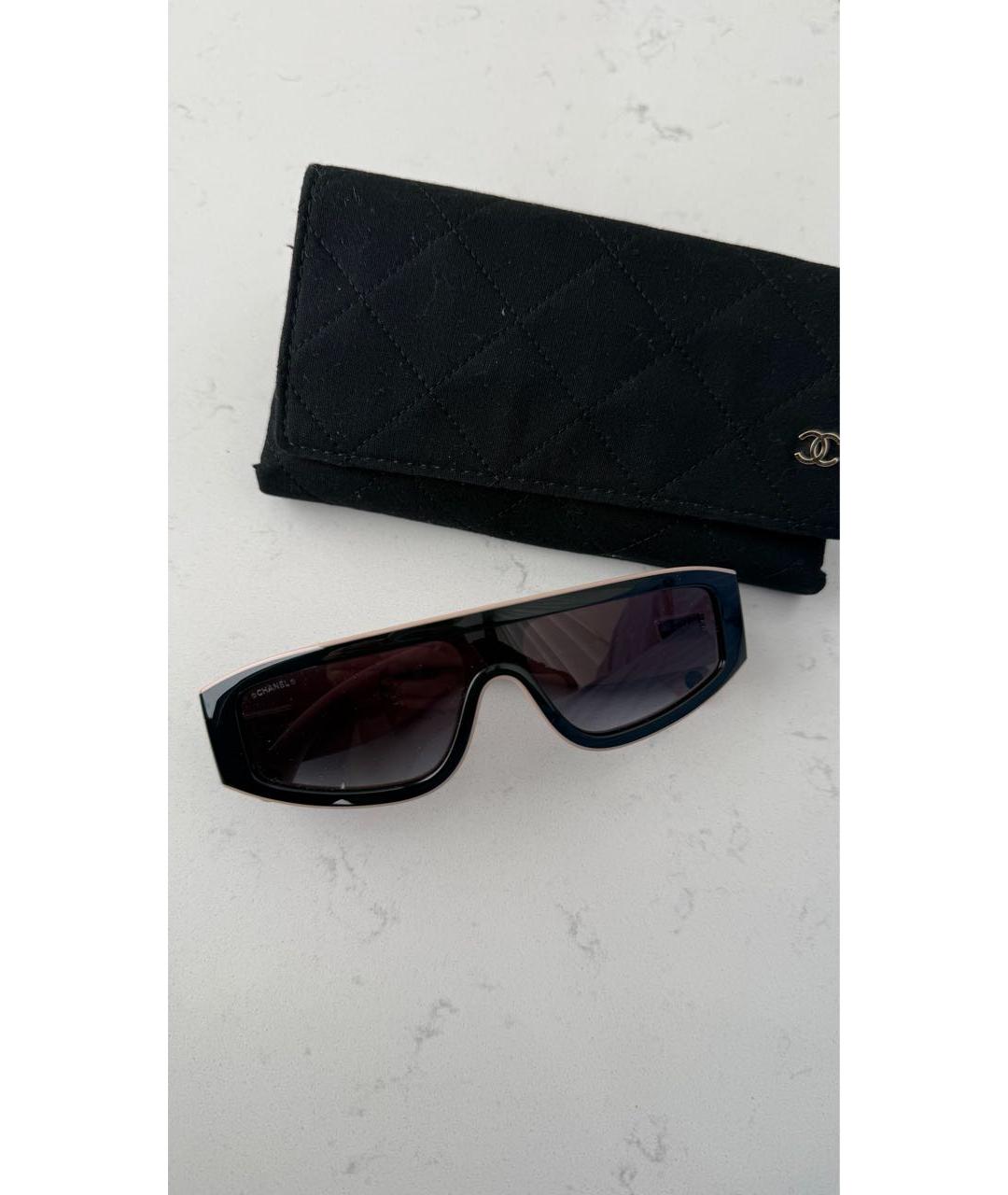 CHANEL Черные пластиковые солнцезащитные очки, фото 2