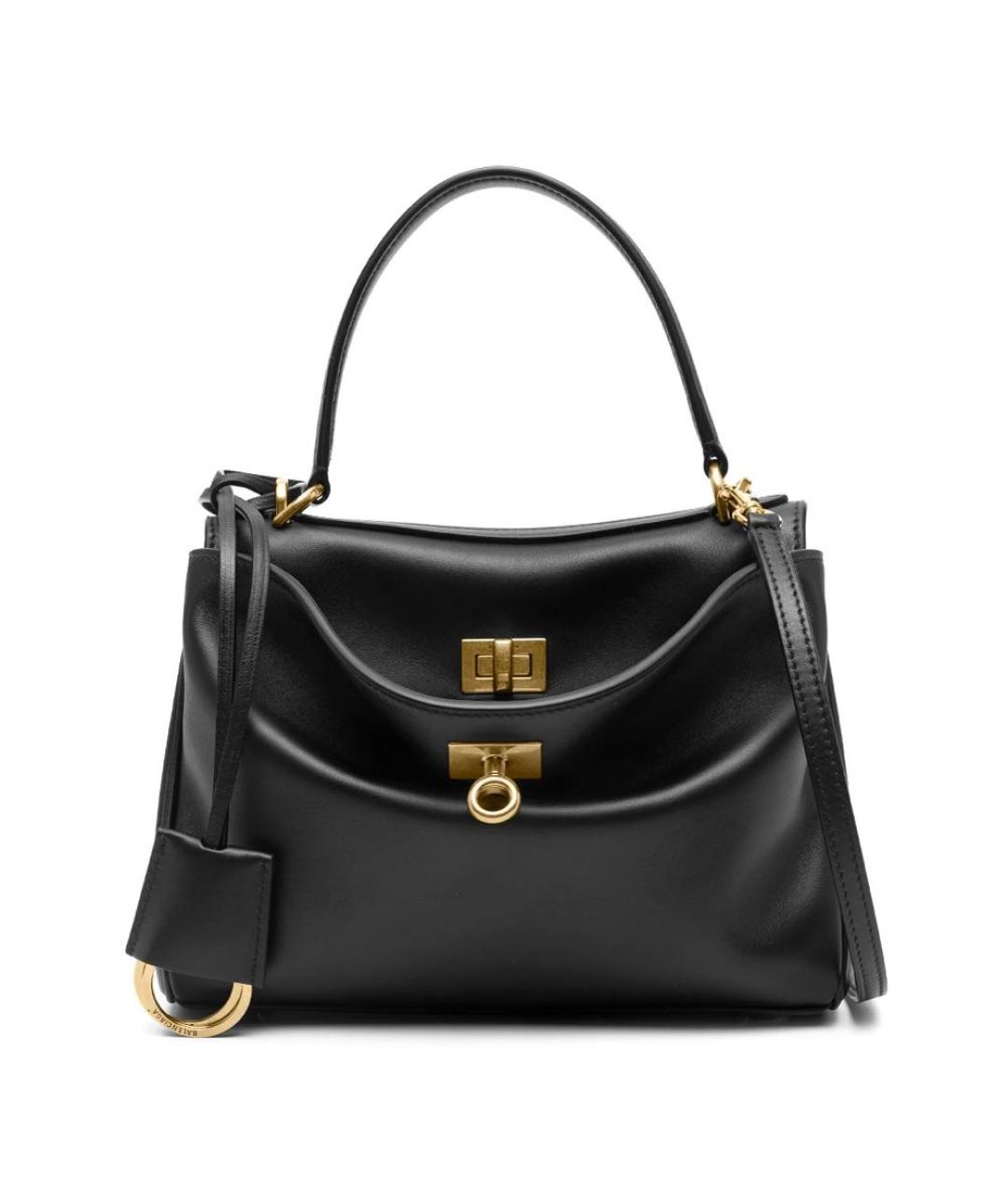 BALENCIAGA Черная кожаная сумка с короткими ручками, фото 1