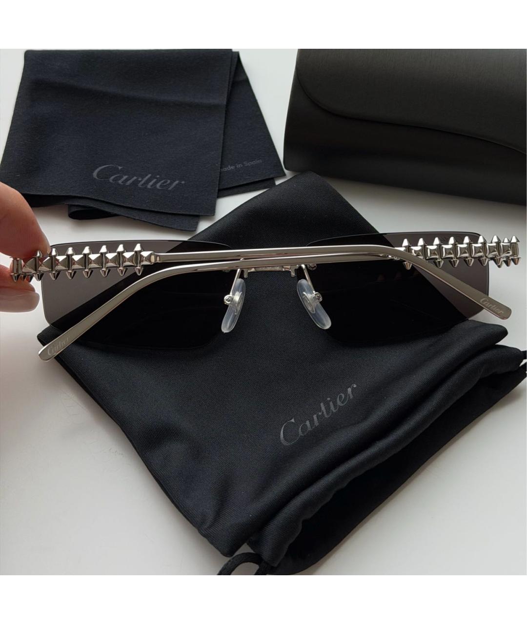 CARTIER Серебряные металлические солнцезащитные очки, фото 4