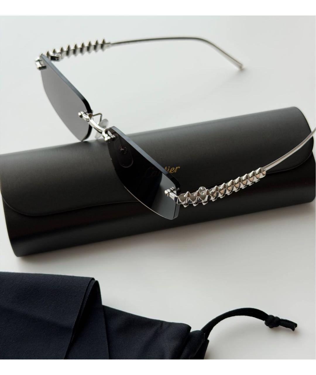 CARTIER Серебряные металлические солнцезащитные очки, фото 2