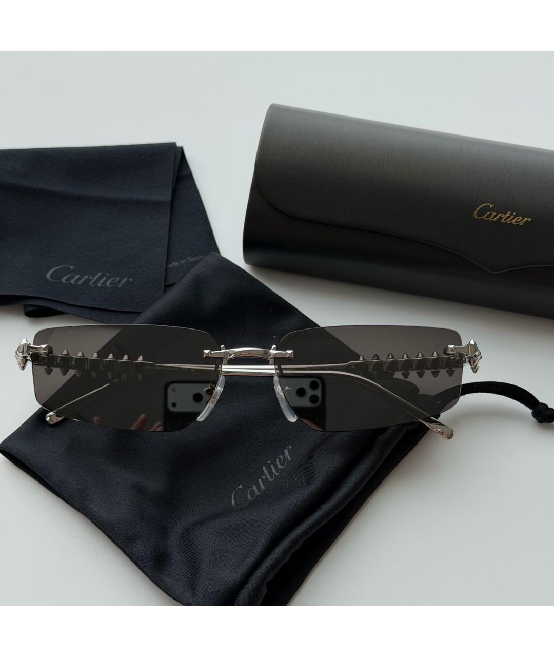CARTIER Серебряные металлические солнцезащитные очки, фото 5