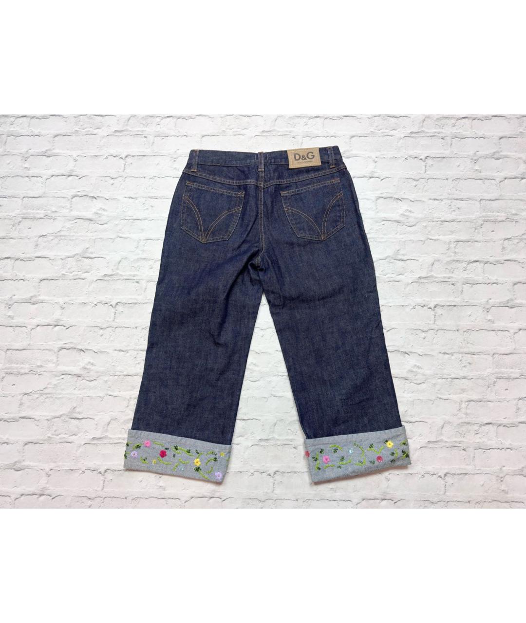 DOLCE&GABBANA Темно-синие хлопковые капри, фото 2