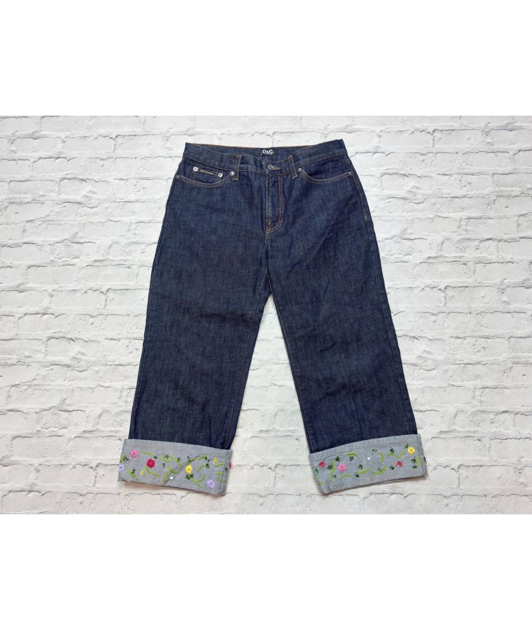 DOLCE&GABBANA Темно-синие хлопковые капри, фото 9