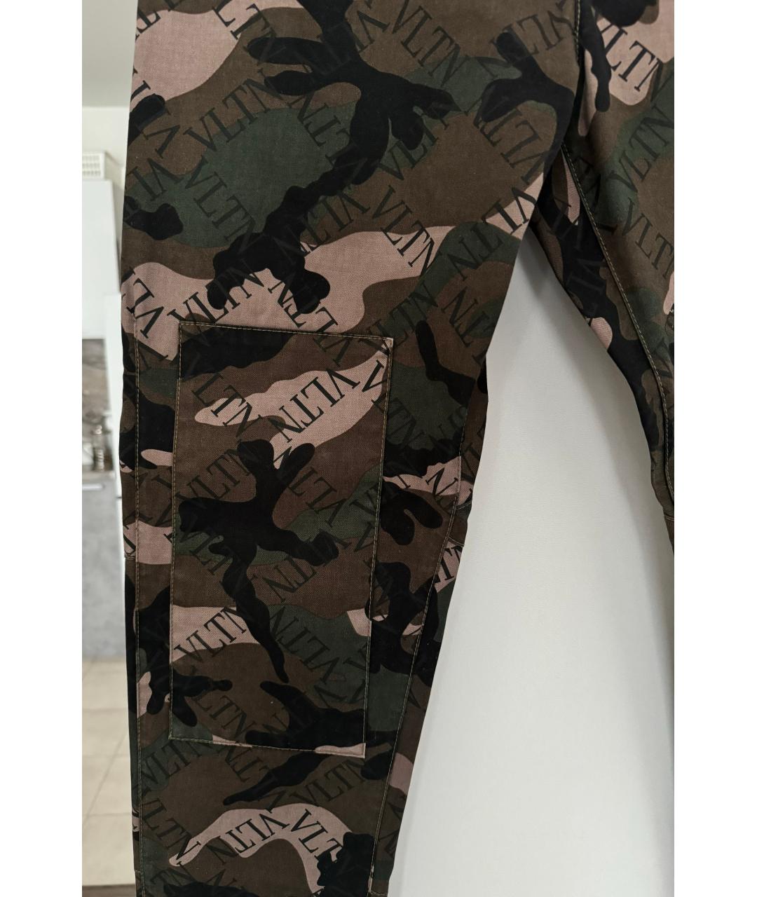 VALENTINO Хаки хлопковые повседневные брюки, фото 5