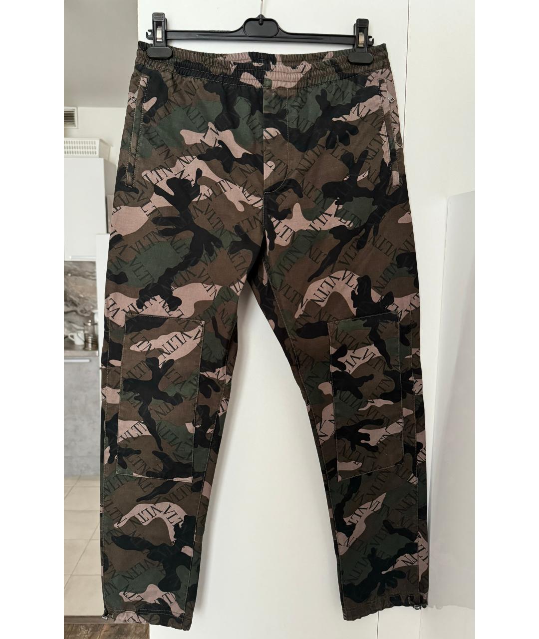 VALENTINO Хаки хлопковые повседневные брюки, фото 10