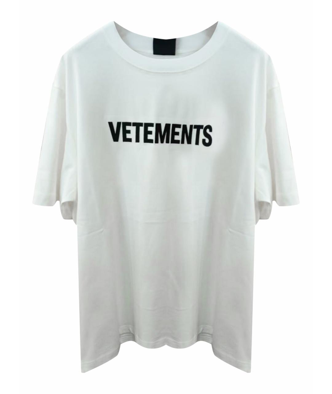 VETEMENTS Белая хлопковая футболка, фото 1