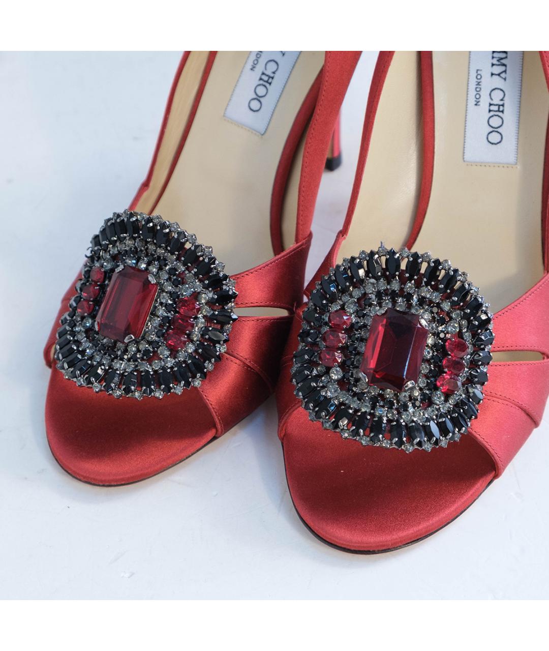 JIMMY CHOO Красные текстильные туфли, фото 3