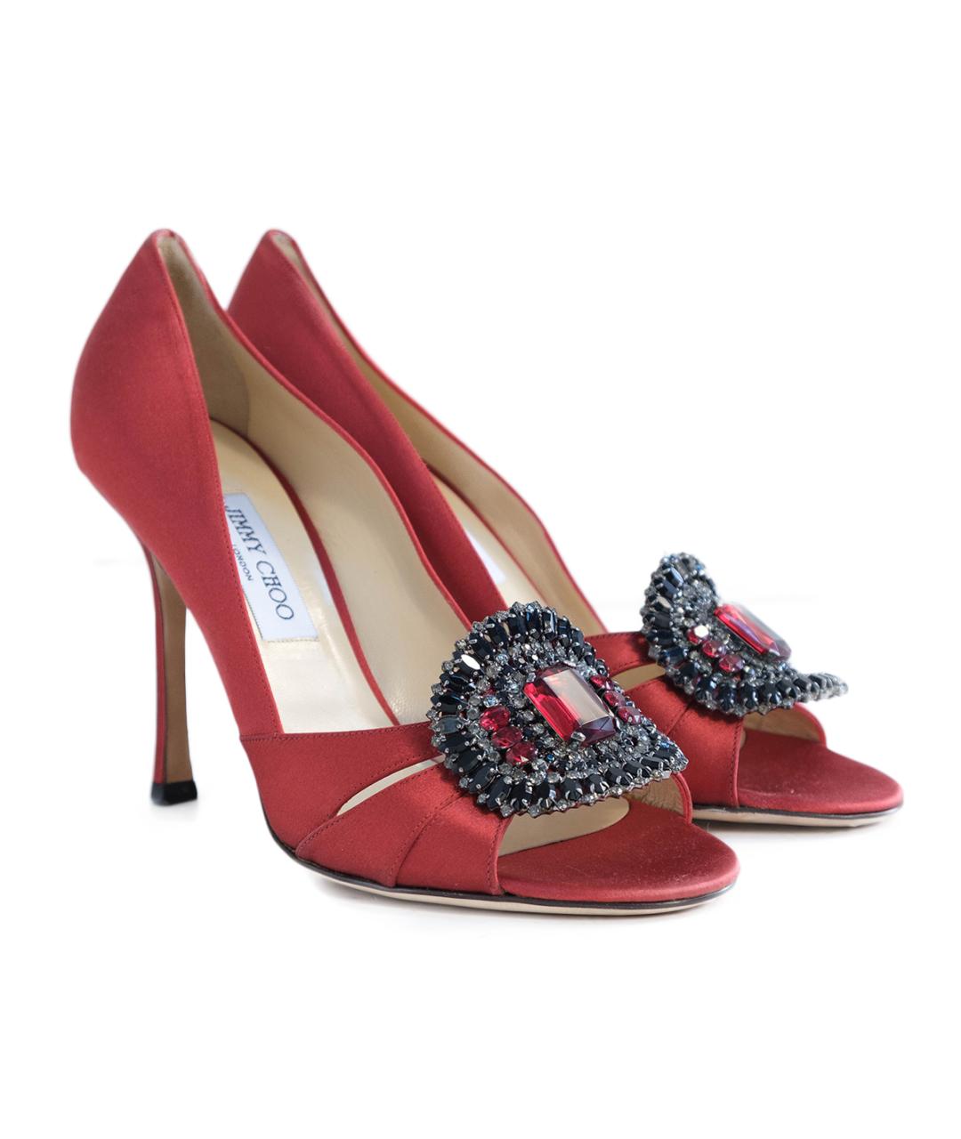 JIMMY CHOO Красные текстильные туфли, фото 2