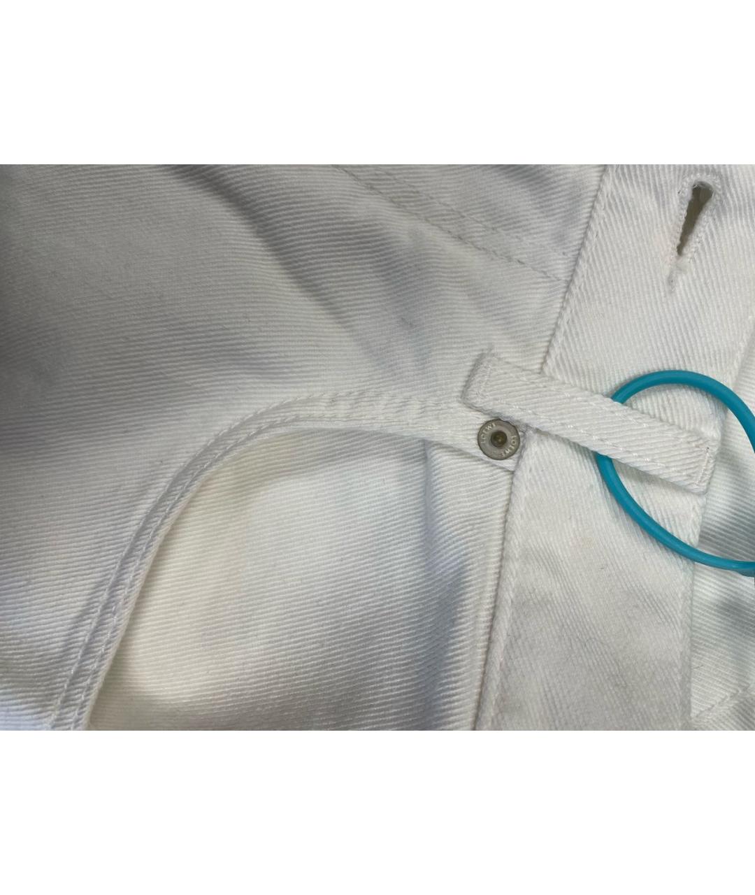 LOEWE Белые хлопковые прямые джинсы, фото 4