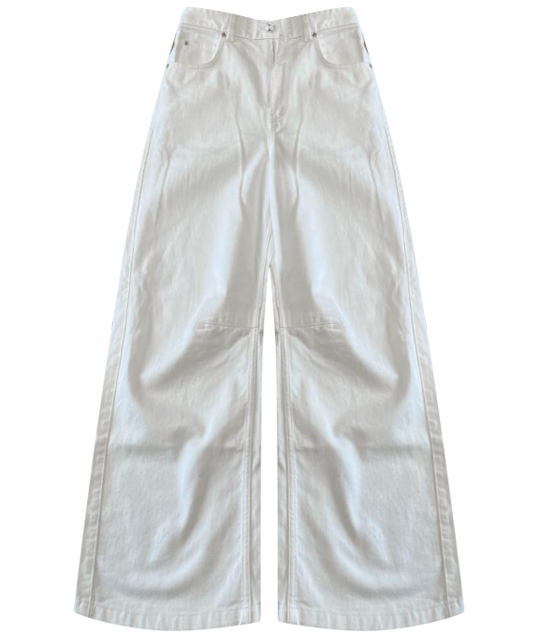 LOEWE Белые хлопковые прямые джинсы, фото 1