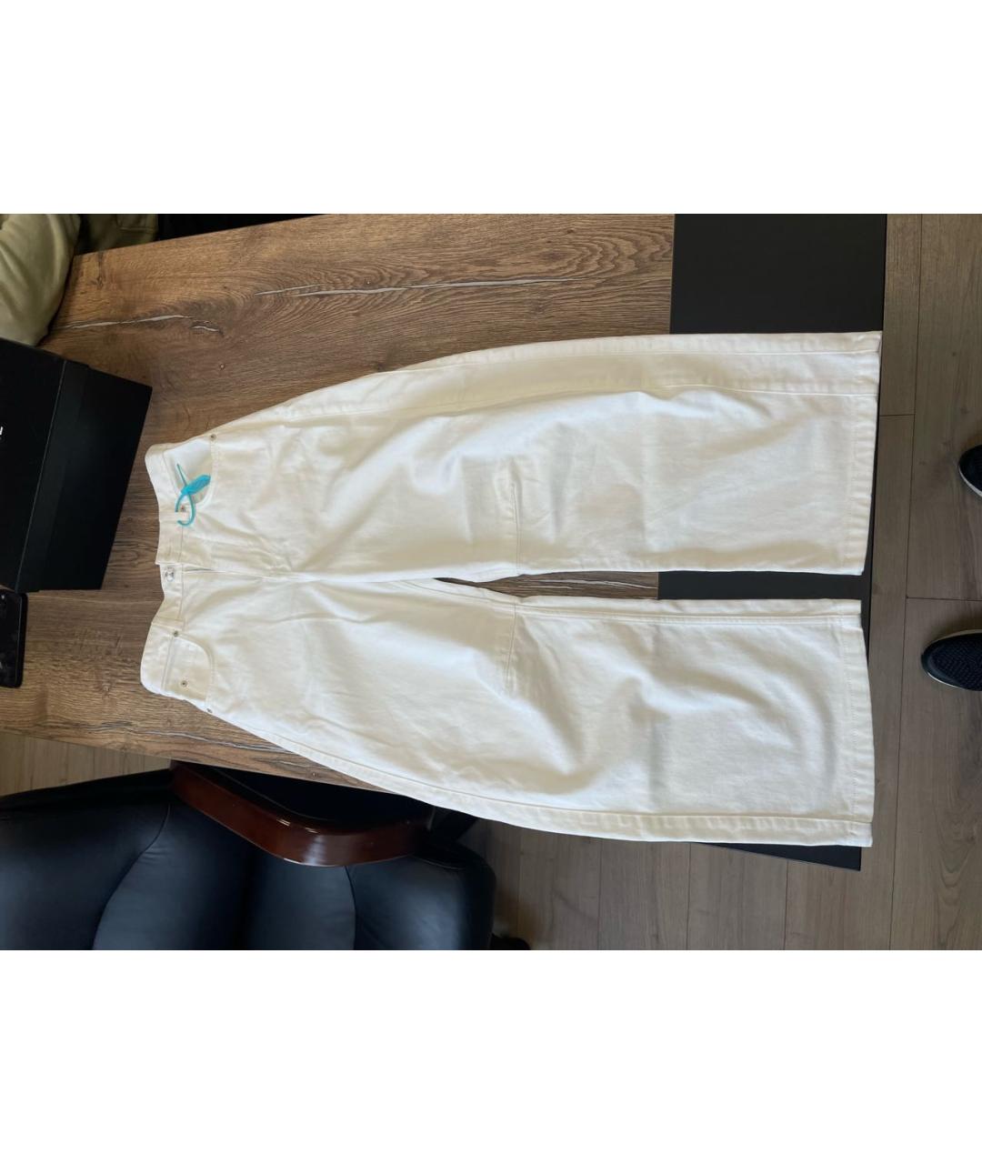 LOEWE Белые хлопковые прямые джинсы, фото 5