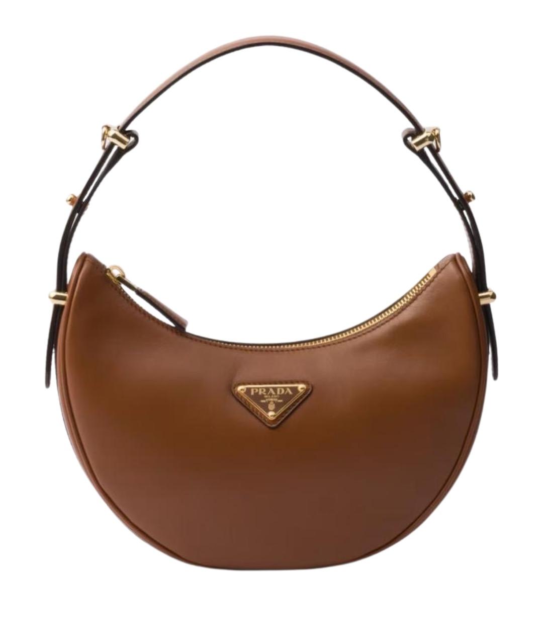 PRADA Коричневая кожаная сумка через плечо, фото 1