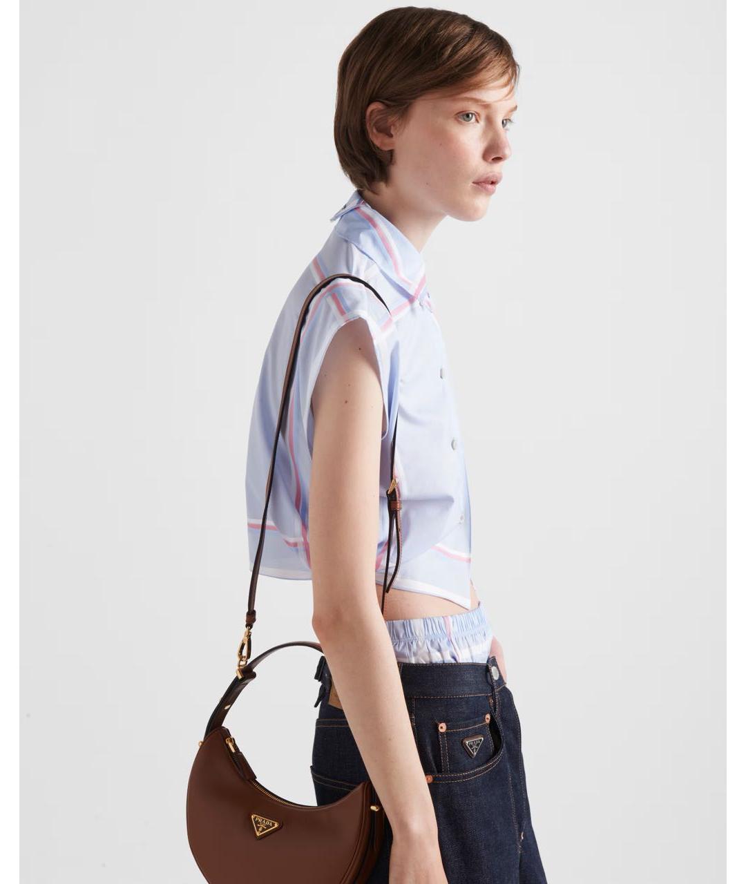 PRADA Коричневая кожаная сумка через плечо, фото 6