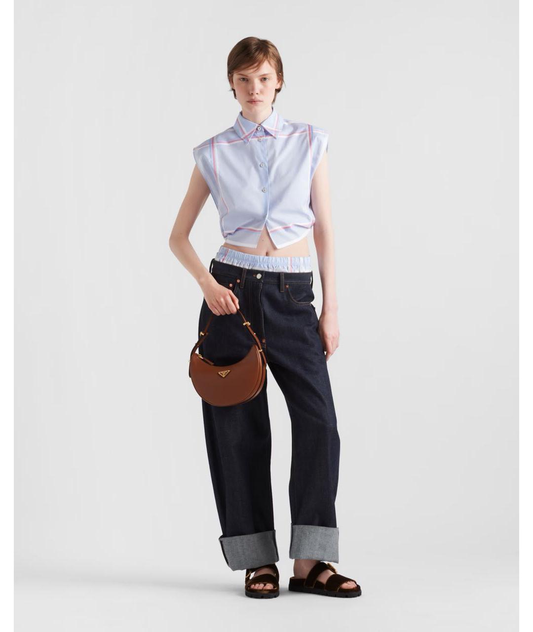 PRADA Коричневая кожаная сумка через плечо, фото 7