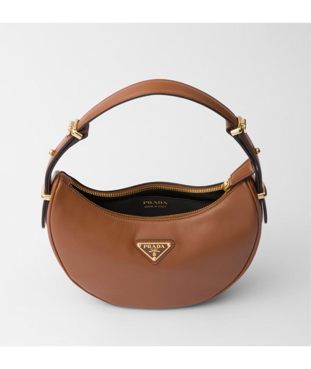 PRADA Коричневая кожаная сумка через плечо, фото 4