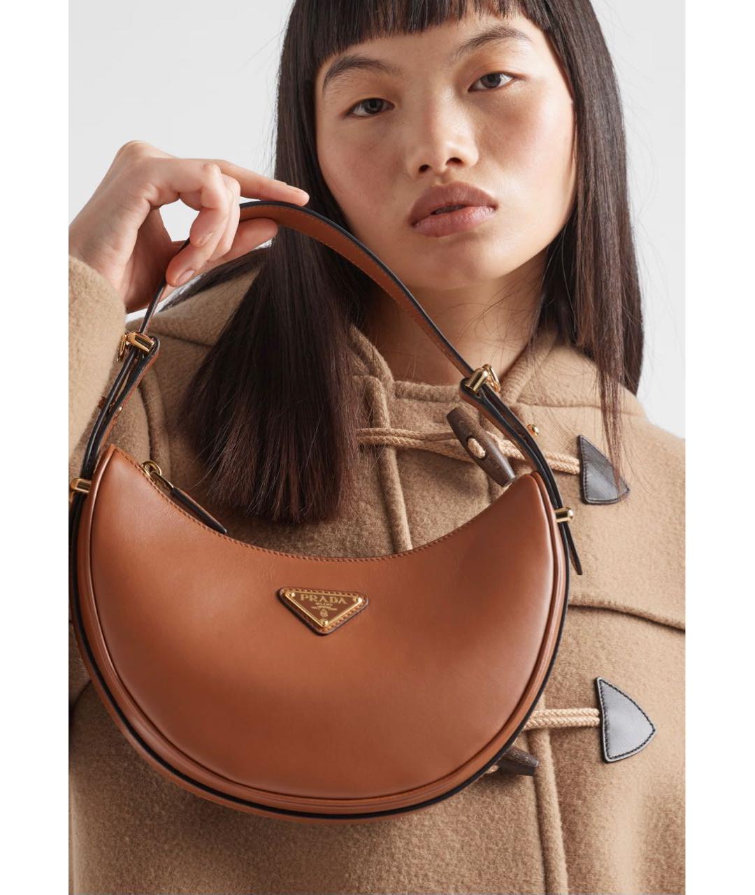 PRADA Коричневая кожаная сумка через плечо, фото 5