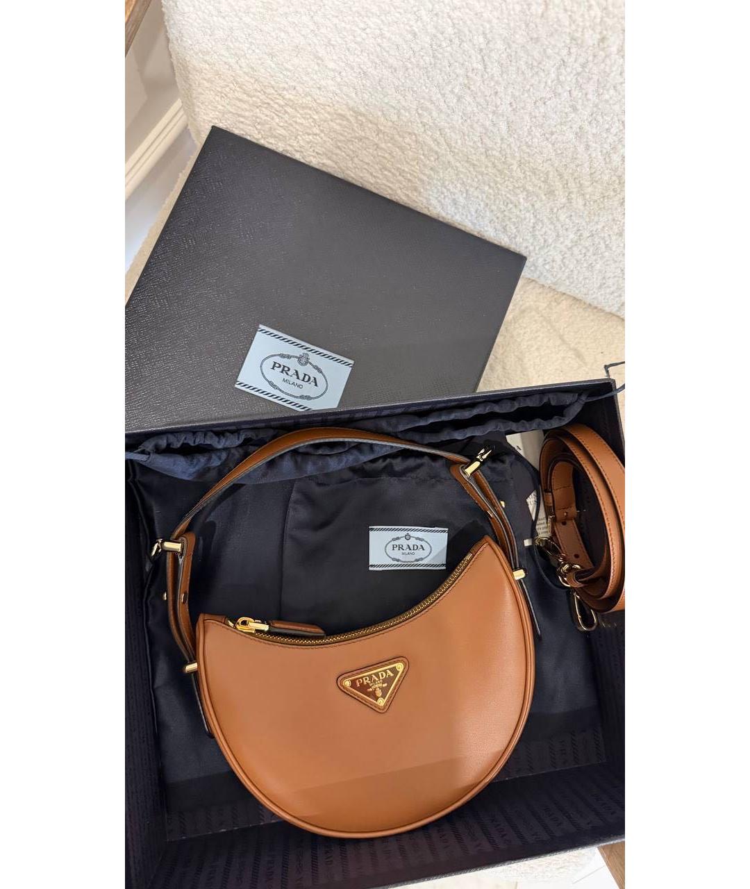 PRADA Коричневая кожаная сумка через плечо, фото 3