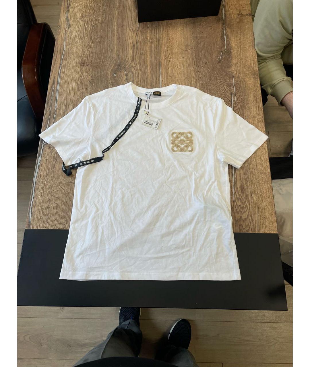 LOEWE Белая хлопковая футболка, фото 5