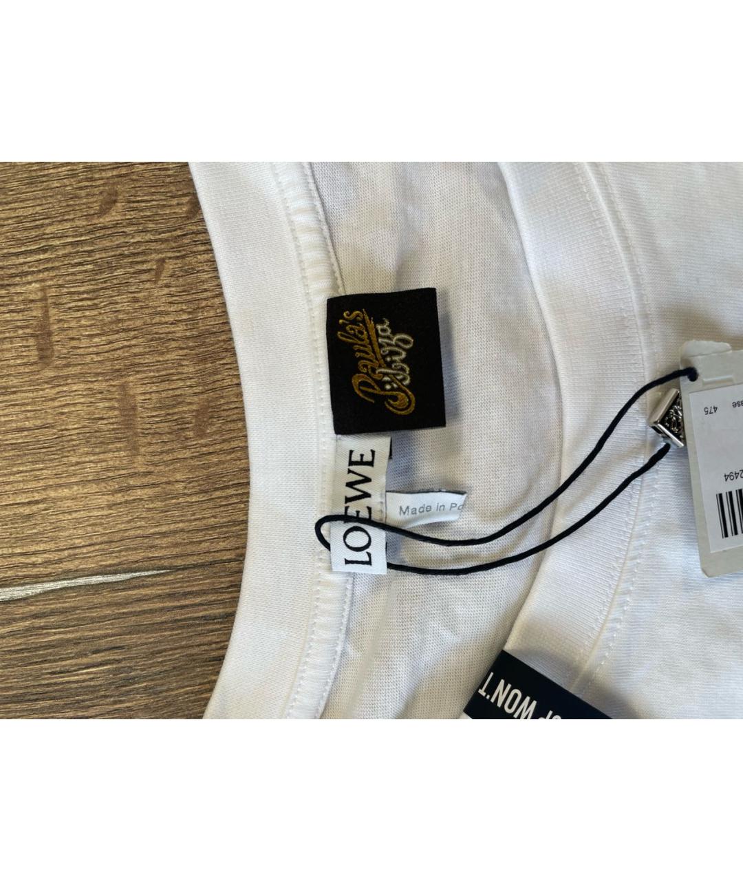 LOEWE Белая хлопковая футболка, фото 3